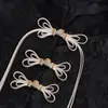 Botones de Rana Qipao Cola Larga Mariposa Cuentas Doradas Botones Estilo Chino Cuentas de Jade Botones con Borla Hecho a Mano Nuevo Estilo Chino Hanfu