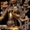 Buda Yuan Hui Buda Mãe Verde Estátua Xizang Decorações para Casa Nepal Feito à Mão Estátua de Buda Mãe de Cobre de 7 polegadas