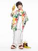 Ropa de moda para niños de hip-hop, traje de camisa con flores para niños y niñas, ropa holgada de rendimiento de hip-hop para niños