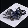 Horquilla incrustada de diamantes Estilo coreano Clip de pico de pato Tocado Horquilla simple Clip superior Accesorios para el cabello Clip de tres dientes Lazo grande para moño