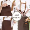 Delantal de cocina impermeable y a prueba de aceite con impresión publicitaria de logo, correa de hombro ancha y gruesa, delantal para catering al por mayor