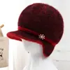 Gorro de Invierno para Mujeres de Mediana Edad y Mayores Abuela Mamá Persona Mayor Gorro Cálido Más Terciopelo Protección contra el Frío Lana Gorro de Punto para Señora Mayor