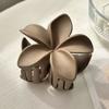 Café de Leche Huevo Flor Grande Pasador para el Cabello Mujeres Dulce Elegante Pinza de Agarre Linda Parte Trasera de la Cabeza Clip de Tiburón de Gama Alta Tocado