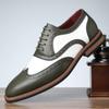 Amazon Aliexpress Venta Caliente Transfronteriza para Hombre Retro Británico Tallado Casual Punta Fina con Cordones Versátiles Zapatos para Hombre 26013