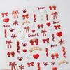 Portalápices Festivo Taza de Agua Pegatinas para Uñas Año Nuevo Oso Rojo Lindo Lazo Estampado Dibujos Animados Pegatinas de Uñas Estéreo