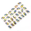 Botones de Vidrio con Pedrería de Color AB de Base Plana para Vestidos Cosidos a Mano y Accesorios para Vestidos de Novia
