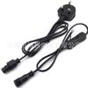 Conector impermeable con interruptor 303 interruptor 304 línea plana dos enchufes línea de control de energía para lámpara de escritorio enchufe estándar británico enchufe estándar nacional