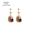 Pendientes de Plata S925 con Aguja de Plata Perla de Agua Dulce Cultivada Aceite Pintura al Óleo Retro Francés Combinación de Colores Moda Joyería de Moda para Mujer
