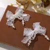 Estilo Dulce Princesa Coreana Encaje Cristal Trenzado Lazo DIY Accesorios para el Cabello Tocado Bolso Funda de Teléfono Móvil Accesorios