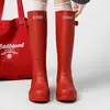 Botas de Chuva Wellington Fashion de Cano Alto para Mulheres, Sola Macia, Confortáveis, Versáteis para Acampamento ao Ar Livre, Sapatos Aquáticos Antiderrapantes, Sapatos de Trabalho para Lavagem de Carro para Mulheres