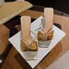 Em Estoque Verão 2026 Mais Vendidos Sandálias Ysl com Strass para Mulheres, Estilo Elegante de Socialite, Salto Fino Alto, de Calçar para Uso Externo