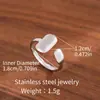 Anillos Abiertos de Acero Inoxidable Transfronterizos, Anillos Ajustables de Acero de Titanio que No se Desvanecen, Anillos Prensados en Aceite, Joyería de Mano al por Mayor
