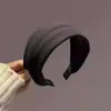 Outono e Inverno Novo Headband de Coroa Alta Versátil Moda High-End Personalidade Headband de Cor Sólida Acessório de Cabelo Largo Retro Francês