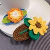 Celebridad de Internet Otoño e Invierno Nueva Llegada Horquilla de Flor de Lana Tejida a Mano Elegante Clip Bb para Niña Clip para Flequillo Tocado Accesorios para el Cabello