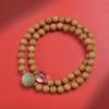 Pulseira de Círculo Duplo de Sândalo Feminina DIY Design de Nicho Flor de Buxo com Pulseira Bodhi Verde Contas de Buda Casal Brincadeira