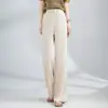 Pantalones de Pierna Ancha de Lino Tencel para Mujer, Estilo Delgado de Verano, Nuevo Modelo 2026, Cintura Alta Elástica, Caída Suave, Pantalones Rectos Casuales Versátiles