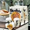 Bolsa de Papel Kraft Marrón Bolso de Mano Bolsa para Llevar Café Tostado Té con Leche Bolsa para Llevar Doble Vaso Bebida Bolsa de Papel Logotipo Impreso Personalizado