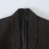 Ins estilo europeo y americano transfronterizo 2026 nueva moda elegante Amazon venta al por mayor de ropa para mujer blazer a rayas sin botones para el día a día