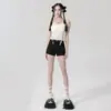 Shorts de Mezclilla Elásticos Ajustados Personalizados para Mujer, Shorts de Verano de Cintura Alta Estilo Hot Girl Estilo Americano para Usar por Encima, Hot Pants de Corte A