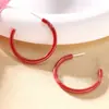 Pendientes Originales de Bio-Cerámica Grandes en Forma de C Estilo Europeo y Americano, Accesorios de Oreja Minimalistas de Cerámica Pura, No se Desvanecen, Pasadores de Cerámica Pura Amigables con las Orejas