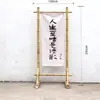 Suporte de exibição de prateleira de bambu adereços de presente construção banquete de casamento recepção haste de tubo de bambu amarela estilo antigo decoração de fundo chinesa