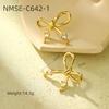 Estilo Dulce y Fresco Francés Aretes Inteligentes de Lazo Amoroso para Mujer Tendencia Nicho Estilo Frío Aretes de Acero Inoxidable