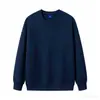 Suministro Exclusivo Transfronterizo de Sudadera Casual Versátil de Color Sólido para Hombre, 420g Algodón Ultrasuave, Cuello Redondo, Forro Polar, Engrosada, Tejido de Zorro Plateado
