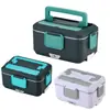 Caja de Almuerzo Eléctrica Portátil de Acero Inoxidable, Doble Uso Hogar/Coche, Calefacción y Aislamiento, Gran Capacidad 2.5L, Transfronteriza