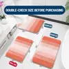 Juego de alfombrillas de baño de cachemir sintético a rayas degradadas, que incluye una alfombrilla de baño, una alfombrilla para el suelo del baño y una alfombrilla de entrada, todas ellas absorbentes, antideslizantes, resistentes a las manchas y fáciles de limpiar