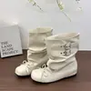 Botines de Ballet Elegantes con Lazo 2026 Nuevo Estilo Coreano Otoño Arrugados Desgastados Holgados Botas Vaqueras de Media Caña