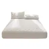 Juego de Sábana Bajera Ajustable de Algodón de Tres Piezas Clase a, Funda Protectora Simmons Acolchada Todo Incluido de Color Puro, Cubre Cama, Cubierta Antipolvo para Colchón