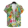 Nueva Camisa Casual de Verano Camisa de Manga Corta con Estampado Hawaiano para la Playa