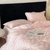 Luxo Leve Conjunto de Quatro Peças de Algodão Puro 100 Fios Algodão de Fibras Longas Algodão Puro Cetim Capa de Edredom Lençóis Roupa de Cama Jacquard de Alta Qualidade