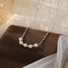 Colar de pérolas artificiais de prata esterlina 925, novo colar feminino explosivo Doudou Nicho, corrente de clavícula de alta qualidade, acessórios leves e elegantes de luxo