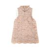 2025 Nuevo Otoño e Invierno Niñas Rosa Tótem Chaleco Acolchado Falda Visón Piel Niños Cheongsam Traje Saludos Año Nuevo