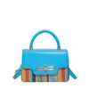 Bolsa Cruzada Estilo Coreano Color Contrastante Lujo Ligero al por Mayor Bolso de Hombro 2025 Bolso Cuadrado Pequeño Portátil de Verano para Viajes Diarios Bolso de Mujer Tejido de Paja