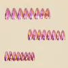 Rombos Multifacéticos Estéreo 3D Metal Galvanizado Brillo Manicura Moda Estilo Ins Europeo y Americano Uñas Redondas Almendra Serie Rosa