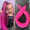 Peluca de Fibra Sintética de Exportación de una Pieza Cola de Caballo Morada Colorida Banda Elástica para el Cabello Atadura para el Cabello Cola de Caballo Colorida