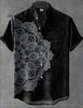 Sudeste Asiático mais vendido camisa masculina gola alta manga curta linho alto senso criativo design de lótus impressão fábrica de origem