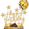 Tarjeta de cumpleaños de estrellas inglesas transfronteriza flash decoración de pastel de cumpleaños globo insertable tarjeta de cumpleaños de pastel