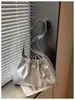 Bolso de gran capacidad para debajo del brazo para mujer, Nuevo bolso de hombro plateado de moda de verano, Bolso versátil para ir al trabajo
