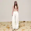 Versión mejorada: Pantalones vaqueros de cintura alta para mujer, ultrasuaves, de pierna ancha, para otoño de 2026, holgados y versátiles, de largo hasta el suelo, de Yichun