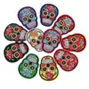 Atacado Transfronteiriço de Apliques de Tecido Bordados, Decorações para Roupas, Caveira Rosa Punk Cabeça de Fantasma Apliques Bordados Punk para Computador