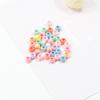 Cuentas redondas de gran agujero de color AB con forma de corazón de conejo para niños, cuentas de goma hechas a mano para pulseras DIY, accesorios de joyería, material
