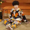 Pijama de una pieza para niños, Otoño e Invierno, Franela Engrosada Anti-Patada Cálido Coral Fleece, para Niños Medianos y Grandes, Ropa de Casa para Niñas