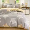 Juego de Ropa de Cama de Cuatro Piezas Floral de Primavera 100% Algodón para Uso en el Hogar, Funda de Edredón Suave de Algodón Puro, Sábana Bajera Matrimonial, Juego de Cuatro Piezas para Todas las Estaciones