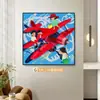 Pintura Decorativa Floral Colorida para Entrada Pintura de Pared para Dormitorio con Dopamina Pintura de Fondo para Hotel y Casa de Huéspedes Pintura Personalizada de Piso a Techo para Sala de Estar