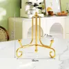 Soporte para Platos Exhibidor Estante para Platos Soporte para Platos Estante de Soporte Hierro Colgante de Platos Exhibidor Decorativo Estante de Exhibición para el Hogar Base para Marco de Fotos