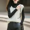 Chaleco de punto de lana cepillada para mujer, sin costuras, de cuello redondo y sin mangas, perfecto para usar en capas y como prenda exterior