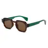 Gafas de Sol Cuadradas Poligonales de Moda para Hombre con Tachuelas Tendencia, Gafas de Sol Retro Europeas y Americanas Elegantes para Mujer con Alto Atractivo Estético